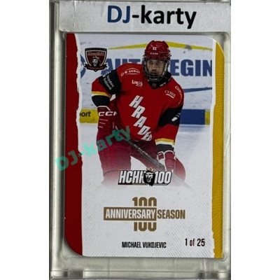 2025 MK 100 let na soutoku Hradec Králové #023 Michael Vukojevic Anniversary season Die-cut parallel 1of25