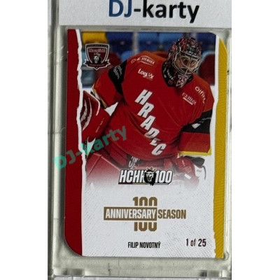 2025 MK 100 let na soutoku Hradec Králové #012 Filip Novotný Anniversary season Die-cut parallel 1of25