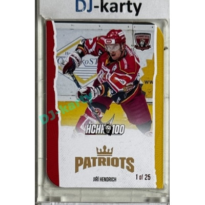 2025 MK 100 let na soutoku Hradec Králové #056 Jiří Hendrich Patriots Die-cut parallel 1of25