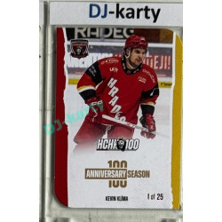 2025 MK 100 let na soutoku Hradec Králové #021 Kevin Klíma Anniversary season Die-cut parallel 1of25