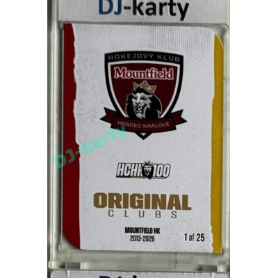 2025 MK 100 let na soutoku Hradec Králové #010 Mountfield HK Original clubs Die-cut parallel 1of25