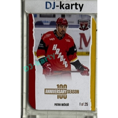 2025 MK 100 let na soutoku Hradec Králové #020 Patrik Miškář Anniversary season Die-cut parallel 1of25
