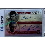 2025 MK 100 let na soutoku Hradec Králové #AM-21 Hosták Martin, Hosták Vladimír Dual Autograph Memories SILVER 1of25