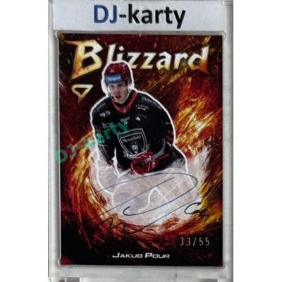 2025/26 Sportzoo ELH 1. serie #BLS-JP Jakub Pour Blizzard Red Auto 33/55