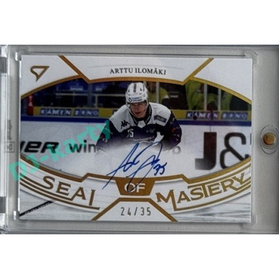 2025/26 Sportzoo ELH 1. serie #SMS-AI Arttu Ilomäki Seal of Mystery Gold Auto 24/35