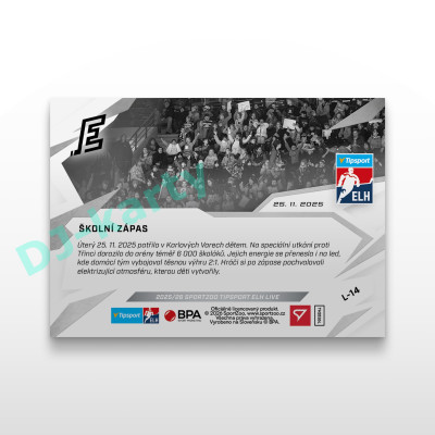 2025/26 Sportzoo ELH LIVE #L-14 Školní zápas  LIVE karta xx/60