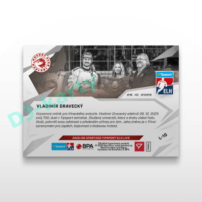 2025/26 Sportzoo ELH LIVE #L-10 Vladimír Dravecký LIVE karta xx/65