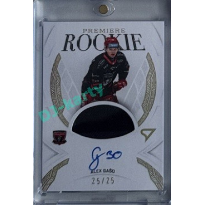 2025/26 Sportzoo ELH 1. serie #RPM-AG Alex Gašo Rookie Premiere Gold Auto Woven 25/25