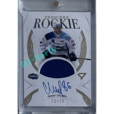 2025/26 Sportzoo ELH 1. serie #RPM-DC Danny Chludil Rookie Premiere Gold Auto Woven 25/25