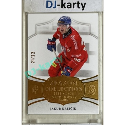 24/25 LC Repre série 2 Collectors Edition #CHG-08 Jakub Krejčík Season Collection Czech Hockey Games 2025 Gold xx/22