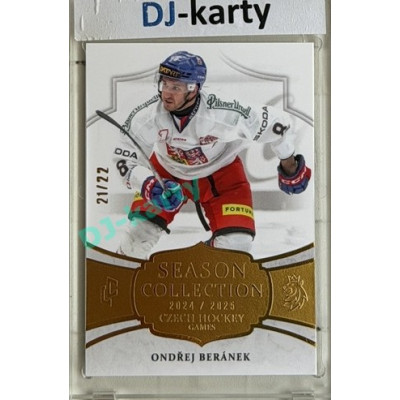 24/25 LC Repre série 2 Collectors Edition #CHG-12 Ondřej Beránek Season Collection Czech Hockey Games 2025 Gold xx/22