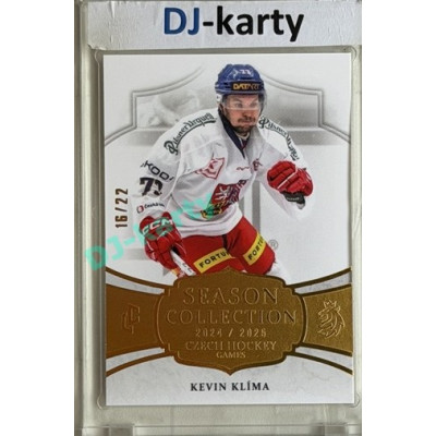 24/25 LC Repre série 2 Collectors Edition #CHG-23 Kevin Klíma Season Collection Czech Hockey Games 2025 Gold xx/22
