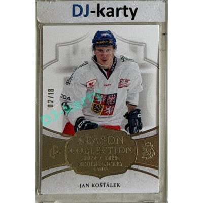 24/25 LC Repre série 2 Collectors Edition #BHG-04 Jan Košťálek Season Collection Baijer Hockey Games 2025 Platinum xx/18