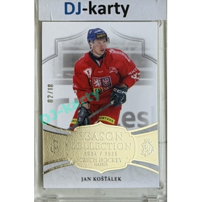 24/25 LC Repre série 2 Collectors Edition #CHG-07 Jan Košťálek Season Collection Czech Hockey Games 2025 Platinum xx/18