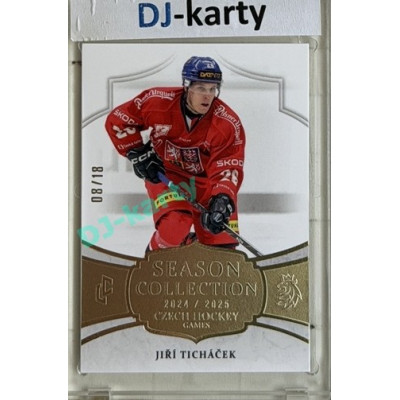24/25 LC Repre série 2 Collectors Edition #CHG-06 Jiří Ticháček Season Collection Czech Hockey Games 2025 Platinum xx/18