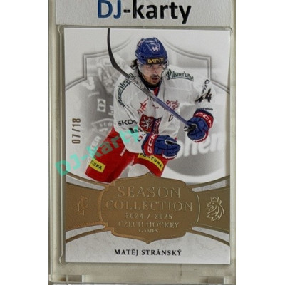 24/25 LC Repre série 2 Collectors Edition #CHG-22 Matěj Stránský Season Collection Czech Hockey Games 2025 Platinum xx/18