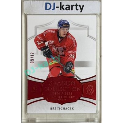 24/25 LC Repre série 2 Collectors Edition #CHG-06 Jiří Ticháček Season Collection Czech Hockey Games 2025 Red xx/12