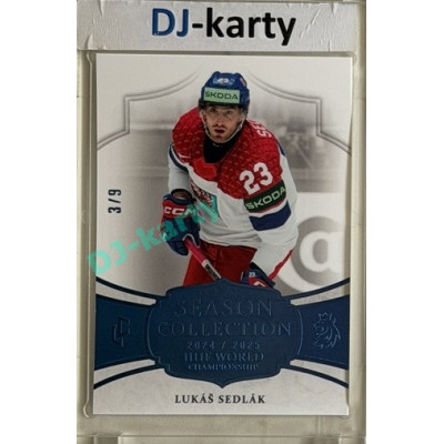 24/25 LC Repre série 2 Collectors Edition #WCH-14 Lukáš Sedlák Season Collection IIHF World Championship 2025 Blue 3/9
