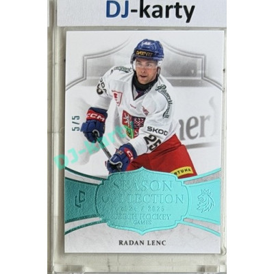 24/25 LC Repre série 2 Collectors Edition #CHG-20 Radan Lenc Season Collection Czech Hockey Games 2025 Turquoise 5/5