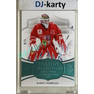 24/25 LC Repre série 2 Collectors Edition #CHG-32 Karel Vejmelka Season Collection Czech Hockey Games 2025 Turquoise 4/5