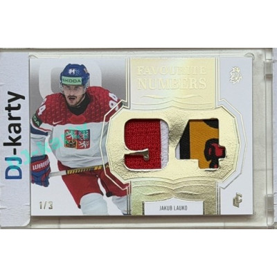 24/25 LC Repre série 2 Collectors Edition #FN-02 Jakub Lauko Favourite Numbers Platinum 1/3