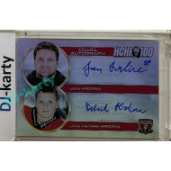 2025 MK 100 let na soutoku Hradec Králové #AM-23 Jan Hrdina / Jan Patrik Hrdina Autograph Memories SILVER 1of25