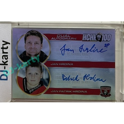 2025 MK 100 let na soutoku Hradec Králové #AM-23 Jan Hrdina / Jan Patrik Hrdina Autograph Memories SILVER 1of25