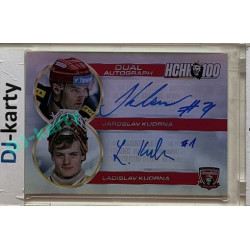 2025 MK 100 let na soutoku Hradec Králové #AM-20 Jaroslav Kudrna / Ladislav Kudrna Autograph Memories SILVER 1of25