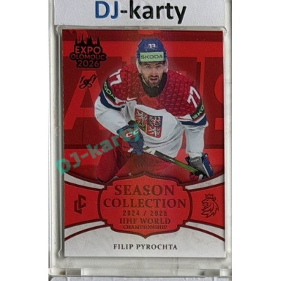 24/25 LC Repre série 2 Collectors Edition #WCH-07 Filip Pyrochta IIHF World Championship 2025 Expo Olomouc Red 1/1