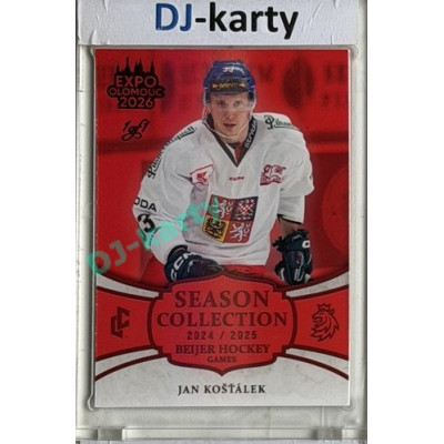 24/25 LC Repre série 2 Collectors Edition #BHG-04 Jan Košťálek Beijer Hockey Games 2025 Expo Olomouc Red 1/1