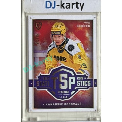 2025/26 Goal Cards Maxa liga #TOP-01 Pavel Klhůfek Top 5 Statistics Parallel 03/15