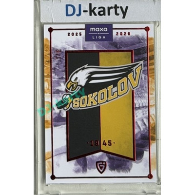 2025/26 Goal Cards Maxa liga #C-07 HC Baník Sokolov Team Logo Parallel Red 1/6