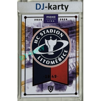 2025/26 Goal Cards Maxa liga #C-05 HC Stadion Litoměřice Team Logo Parallel  Red 1/6