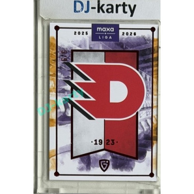 2025/26 Goal Cards Maxa liga #C-10 HC Dynamo Pardubice B Team Logo Parallel  Red 1/6