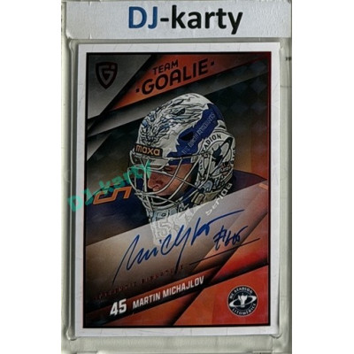 2025/26 Goal Cards Maxa liga #SG-10 Martin Michajlov Goalies Auto Red 4/5