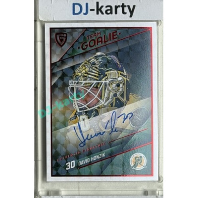 2025/26 Goal Cards Maxa liga #SG-03 David Honzík Goalies Auto Red 5/5