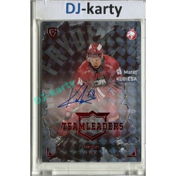 2025/26 Goal Cards Maxa liga #TL-25 Matej Kubiesa Team Leaders Auto Red 2/5