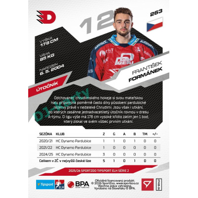 2025/26 Sportzoo ELH 2. serie #263 František Formánek