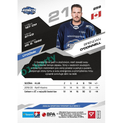 2025/26 Sportzoo ELH 2. serie #259 Brendan O'Donnell