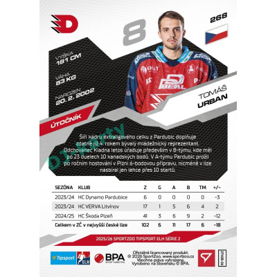 2025/26 Sportzoo ELH 2. serie #268 Tomáš Urban