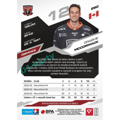 2025/26 Sportzoo ELH 2. serie #280 Graeme McCormack