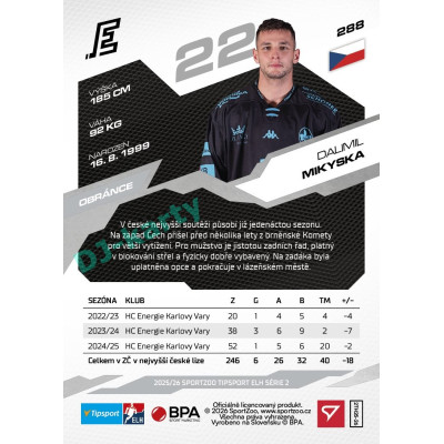 2025/26 Sportzoo ELH 2. serie #288 Dalimil Mikyska