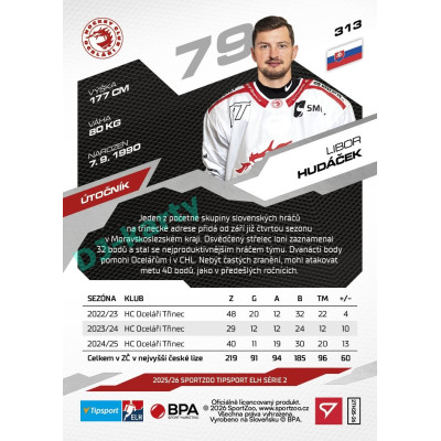 2025/26 Sportzoo ELH 2. serie #313 Libor Hudáček