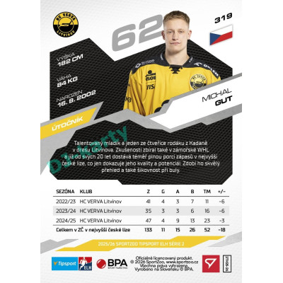 2025/26 Sportzoo ELH 2. serie #319 Michal Gut