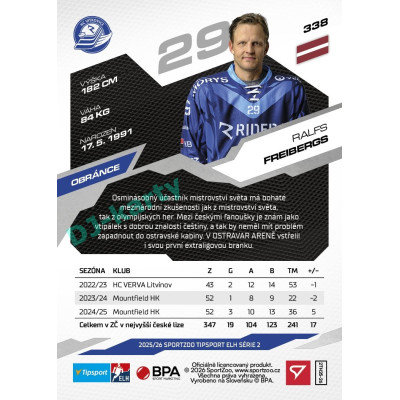 2025/26 Sportzoo ELH 2. serie #338 Ralfs Freibergs