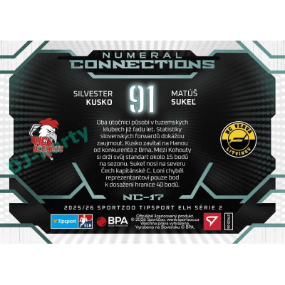 2025/26 Sportzoo ELH 2. serie #NC-17 Kusko – Sukeľ Numeral Connections