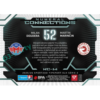 2025/26 Sportzoo ELH 2. serie #NC-14 Doudera – Marinčin Numeral Connections