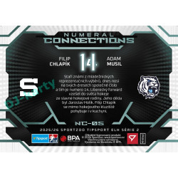 2025/26 Sportzoo ELH 2. serie #NC-05 Chlapík – Musil Numeral Connections