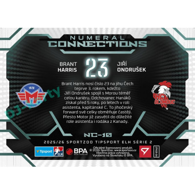 2025/26 Sportzoo ELH 2. serie #NC-10 Harris – Ondrušek Numeral Connections
