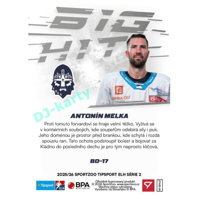 2025/26 Sportzoo ELH 2. serie #BD-17 Antonín Melka Big Hit